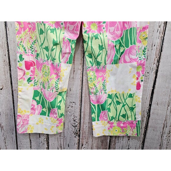 BF Women's 10 VINTAGE LILLY PULITZER Patchwork Tapered Leg Khaki Chino Pants EUC - Picture 6 of 8